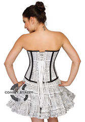 Newspaper Printed Cotton Overbust Top & Tutu Skirt Plus Size Corset Dress