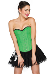 Pea Green Velvet Overbust Top & Satin Net Tutu Skirt Corset Dress