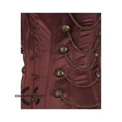 Brown Satin Gothic Waist Training Steampunk Overbust Corset