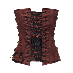 Brown Satin Gothic Waist Training Steampunk Overbust Corset