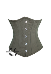 Army Green Cotton Gothic Underbust Waist Training Bustier Corset