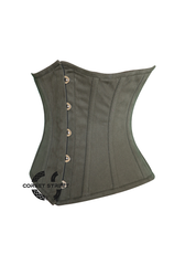 Army Green Cotton Gothic Underbust Waist Training Bustier Corset