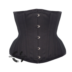 Black Cotton Underbust Corset Gothic Costume Bustier Top