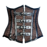 Brown Brocade Gothic Underbust Waist Training Corset