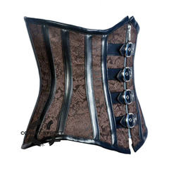 Brown Brocade Gothic Underbust Waist Training Corset
