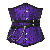 Plus Size Purple and Black Brocade Gothic Underbust Waist Training Corset