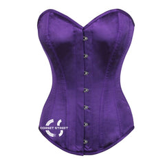 Purple Satin Gothic Overbust Long Corset