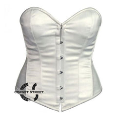 Ivory Satin Gothic Overbust Bustier Waist cincher Corset