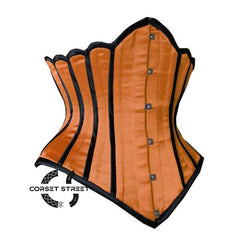 Orange Satin With Unique Design Gothic Underbust Bustier Corset