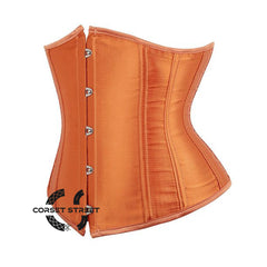 Orange Satin Gothic Burlesque Underbust Bustier Corset