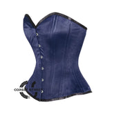 Royal Blue Satin Burlesque Steel Boned Steampunk Overbust Corset