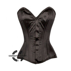 Brown Satin Steel Boned Steampunk Overbust Corset