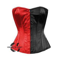 Red Satin Gothic Waist Training Overbust Gothic Corset