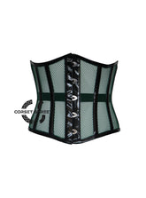 Green Mesh PVC Leather Gothic Christmas Costume Underbust Corset Top
