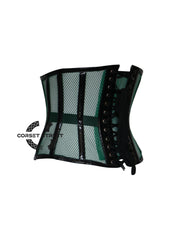 Green Mesh PVC Leather Gothic Christmas Costume Underbust Corset Top