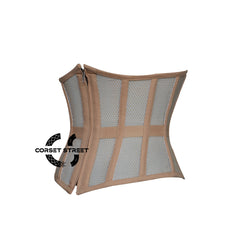 Nude Mesh With Nude Cotton Gothic Costume Underbust Corset Top