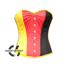 Helena Schwarz gold Red and Gold-Yellow and Black Overbust Plus Size Corset Top