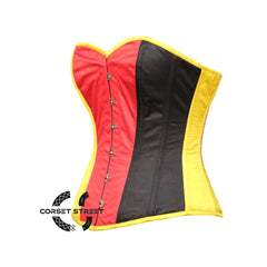 Helena Schwarz gold Red and Gold-Yellow and Black Overbust Plus Size Corset Top