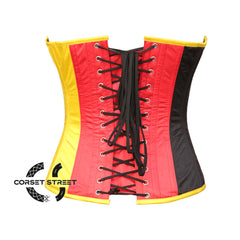 Helena Schwarz gold Red and Gold-Yellow and Black Overbust Plus Size Corset Top