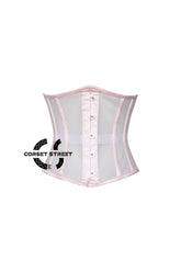 Baby Pink Sheer With Baby Pink Satin Gothic Costume Plus Size Underbust Corset