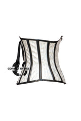 White Honeycomb Leather Steampunk Costume Underbust Plus Size Corset Top