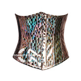 Brown Honeycomb Leather Steampunk Costume Corset Underbust Plus Size Bustiers Top