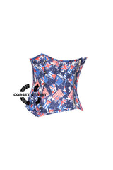 Women’s Printed Flags Cotton Corset Gothic Costume Plus Size Underbust Bustier Top