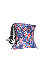 Women’s Printed Flags Cotton Corset Gothic Costume Plus Size Underbust Bustier Top