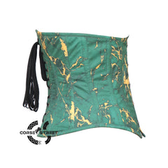 Women’s Emerald Green With Golden Touch Cotton Plus Size Underbust Corset Top