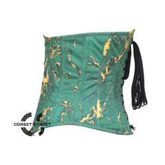 Women’s Emerald Green With Golden Touch Cotton Plus Size Underbust Corset Top
