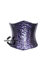Purple Leaf Leather Gothic Costume Steampunk Underbust Plus Size Corset Top