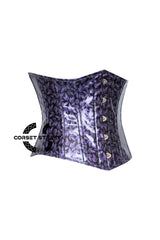 Purple Leaf Leather Gothic Costume Steampunk Underbust Plus Size Corset Top