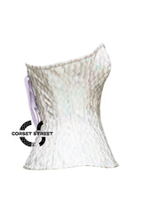 White Honeycomb Leather Christmas Costume Overbust Corset Top