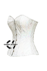 White Honeycomb Leather Christmas Costume Overbust Corset Top