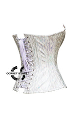 White Honeycomb Leather Christmas Costume Overbust Corset Top