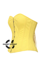 Women’s Yellow Cotton Overbust Corset Waist Training Gothic Christmas Plus Size Corset