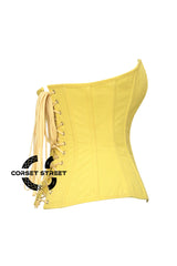 Women’s Yellow Cotton Overbust Corset Waist Training Gothic Christmas Plus Size Corset
