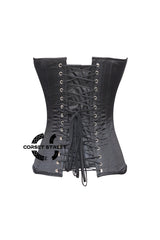 Black Satin With Sexy Curve Gothic Overbust Corset Bustier Top