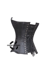 Black Satin With Sexy Curve Gothic Overbust Corset Bustier Top