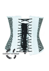 Black Faux Leather Gothic Steampunk Waist Training Overbust Corset Costume