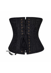 Black Leather Steampunk Underbust Costume Corset
