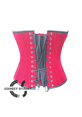 Red Velvet Gothic Costume Waist Training Overbust Bustier Top
