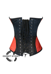 Red and Black Satin Valentines's Costume Overbust Corset Top
