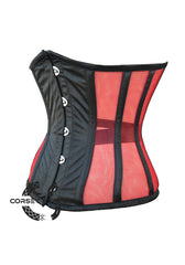 Red and Black Satin Waist Cincher Underbust Halloween Corset Plus Size Top
