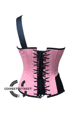 Pink And Black Satin Gothic Steampunk Costume Overbust Bustier Top