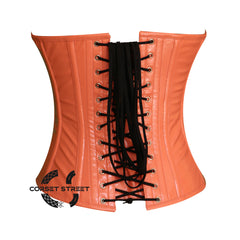 Peach PVC Leather Bustier Steampunk Costume Overbust Bustier Top