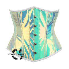 Holographic Leather Waist Cincher Bustier Underbust Corset