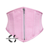 Baby Pink Satin Waist Cincher Bustier Underbust Waspie Plus Size Corset