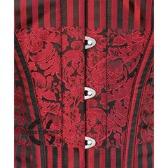 Red and Black Brocade Gothic Burlesque Waist Training Overbust Corset Plus Size Bustier Top