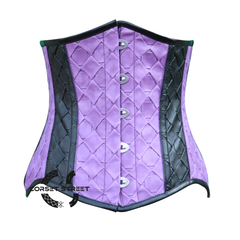 Plus Size Purple And Black Faux Leather Gothic Underbust Steampunk Corset